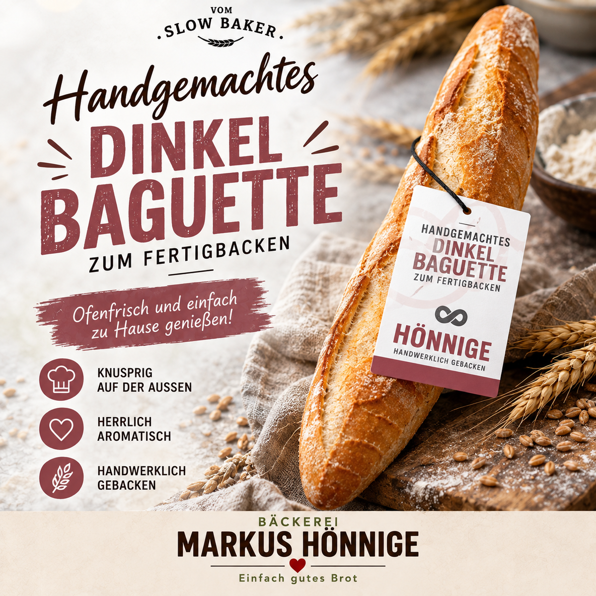 Dinkelbaguette zum selber Backen